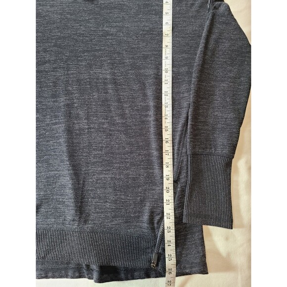 Active Life Heather Blue Tunic Sweater Large Zip Accents Stretch Knit Top - Picture 5 of 7